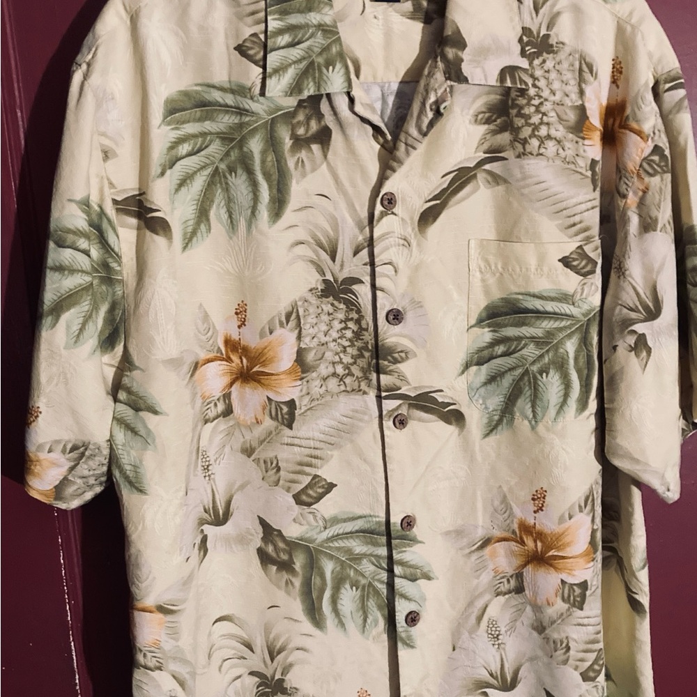 Tommy Bahama Cream Tropical Shirt